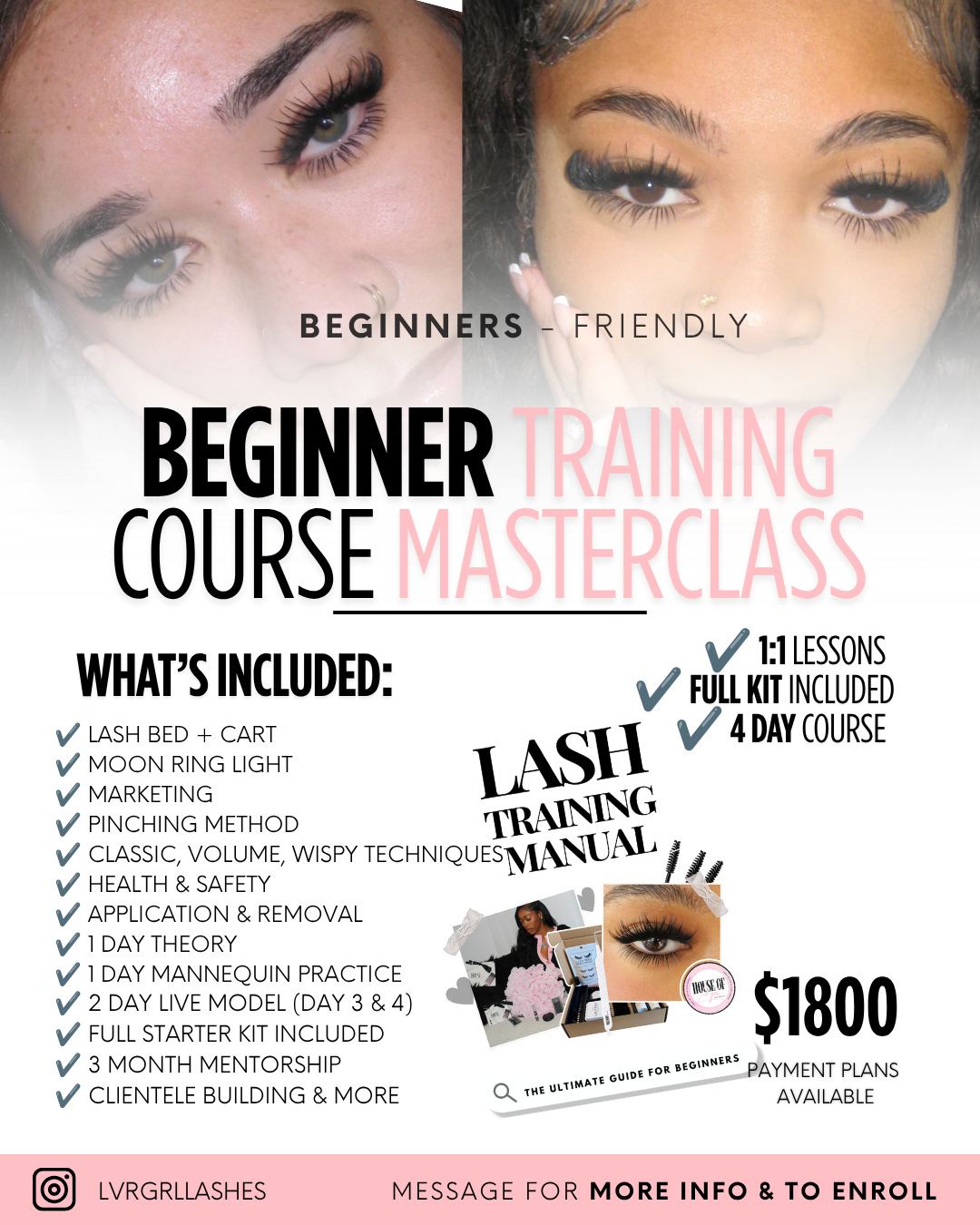 4 Day: Beginner Lash Training Course